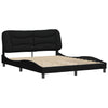 Stella Homewares Bed Frame without Mattress "Hvar" Black 152x203 cm Queen Fabric