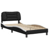 Stella Homewares Bed Frame without Mattress "Hvar" Black and White 90x190 cm Faux Leather
