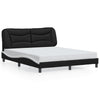 Stella Homewares Bed Frame without Mattress Black and White 152x203 cm Queen Faux Leather