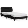 Stella Homewares Bed Frame without Mattress "Hvar" Black 107x203 cm King Single Fabric