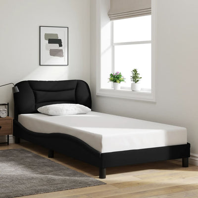 Stella Homewares Bed Frame without Mattress "Hvar" Black 107x203 cm King Single Fabric