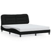 Stella Homewares Bed Frame without Mattress "Hvar" Black 152x203 cm Queen Fabric