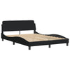 Stella Homewares Bed Frame without Mattress "Hvar" Black 152x203 cm Queen Fabric