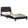 Stella Homewares Bed Frame without Mattress "Hvar" Black and White 90x190 cm Faux Leather