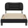 Stella Homewares Bed Frame without Mattress "Hvar" Black and White 90x190 cm Faux Leather