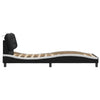 Stella Homewares Bed Frame without Mattress "Hvar" Black and White 90x190 cm Faux Leather