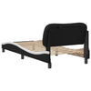 Stella Homewares Bed Frame without Mattress "Hvar" Black and White 90x190 cm Faux Leather