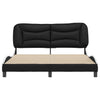 Stella Homewares Bed Frame without Mattress Black and White 152x203 cm Queen Faux Leather