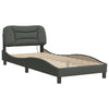 Stella Homewares Bed Frame with LED without Mattress "Hvar" Dark Grey 90x190 cm Fabric