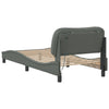 Stella Homewares Bed Frame with LED without Mattress "Hvar" Dark Grey 90x190 cm Fabric