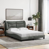 Stella Homewares Bed Frame with LED without Mattress "Hvar" Dark Grey 137x190 cm Double Fabric