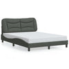 Stella Homewares Bed Frame with LED without Mattress "Hvar" Dark Grey 137x190 cm Double Fabric