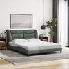 Stella Homewares Bed Frame with LED without Mattress "Hvar" Dark Grey 152x203 cm Queen Fabric