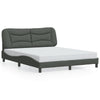Stella Homewares Bed Frame with LED without Mattress "Hvar" Dark Grey 152x203 cm Queen Fabric