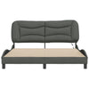 Stella Homewares Bed Frame with LED without Mattress "Hvar" Dark Grey 152x203 cm Queen Fabric