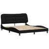 Stella Homewares Bed Frame with LED without Mattress "Hvar" Black 152x203 cm Queen Fabric