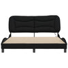 Stella Homewares Bed Frame with LED without Mattress "Hvar" Black 152x203 cm Queen Fabric