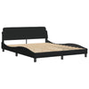 Stella Homewares Bed Frame with LED without Mattress "Hvar" Black 152x203 cm Queen Fabric