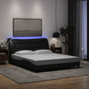 Stella Homewares Bed Frame with LED without Mattress "Hvar" Black 152x203 cm Queen Fabric