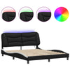 Stella Homewares Bed Frame with LED without Mattress Black and White 152x203 cm Queen