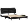 Stella Homewares Bed Frame with LED without Mattress Black and White 152x203 cm Queen