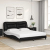 Stella Homewares Bed Frame with LED without Mattress Black and White 152x203 cm Queen