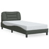 Stella Homewares Bed Frame with LED without Mattress "Hvar" Dark Grey 90x190 cm Fabric
