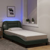 Stella Homewares Bed Frame with LED without Mattress "Hvar" Dark Grey 90x190 cm Fabric