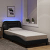 Stella Homewares Bed Frame with LED without Mattress Black 90x190 cm Fabric