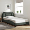 Stella Homewares Bed Frame with LED without Mattress "Hvar" Dark Grey 107x203 cm King Single Fabric