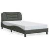 Stella Homewares Bed Frame with LED without Mattress "Hvar" Dark Grey 107x203 cm King Single Fabric