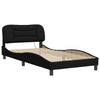 Stella Homewares Bed Frame with LED without Mattress Black 107x203 cm King Single Fabric