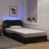 Stella Homewares Bed Frame with LED without Mattress Black 107x203 cm King Single Fabric