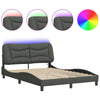 Stella Homewares Bed Frame with LED without Mattress "Hvar" Dark Grey 137x190 cm Double Fabric