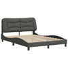 Stella Homewares Bed Frame with LED without Mattress "Hvar" Dark Grey 137x190 cm Double Fabric