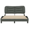 Stella Homewares Bed Frame with LED without Mattress "Hvar" Dark Grey 137x190 cm Double Fabric