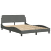 Stella Homewares Bed Frame with LED without Mattress "Hvar" Dark Grey 137x190 cm Double Fabric