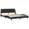 Stella Homewares Bed Frame with LED without Mattress Black and White 152x203 cm Queen