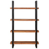 Stella Homewares Bookcase 4-Tier 110x40x180 cm Solid Wood Acacia and Iron