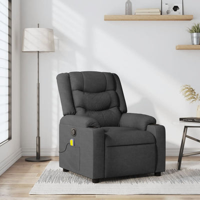 Stella Homewares Massage Recliner Chair Dark Grey Fabric