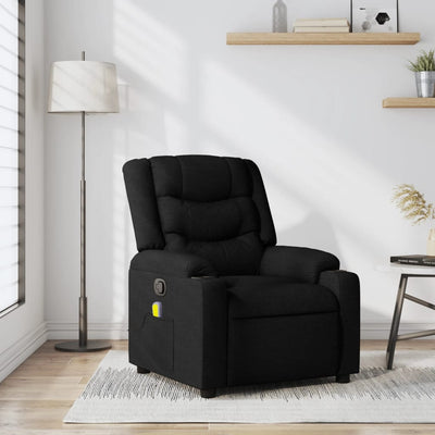 Stella Homewares Massage Recliner Chair Black Fabric