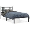 Stella Homewares Metal Bed Frame without Mattress with Headboard Black 90x190 cm