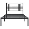 Stella Homewares Metal Bed Frame without Mattress with Headboard Black 90x190 cm