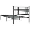 Stella Homewares Metal Bed Frame without Mattress with Headboard Black 90x190 cm