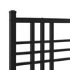 Stella Homewares Metal Bed Frame without Mattress with Headboard Black 90x190 cm