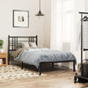 Stella Homewares Metal Bed Frame without Mattress with Headboard Black 90x190 cm