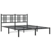 Stella Homewares Metal Bed Frame without Mattress with Headboard Black 150x200 cm