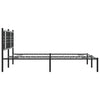 Stella Homewares Metal Bed Frame without Mattress with Headboard Black 150x200 cm