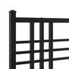 Stella Homewares Metal Bed Frame without Mattress with Headboard Black 150x200 cm