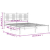 Stella Homewares Metal Bed Frame without Mattress with Headboard Black 150x200 cm